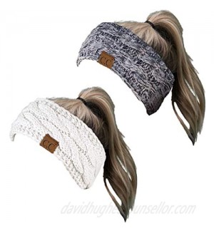 Funky Junque Cable Knit Fuzzy Lined Head Wrap Headband Ear Warmer
