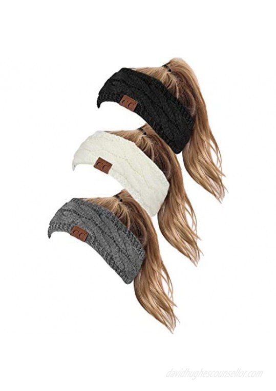HW-6033-3-20a-062551 SOLID Headwrap Bundle - Black  Ivory  Heather Grey (3 Pack)