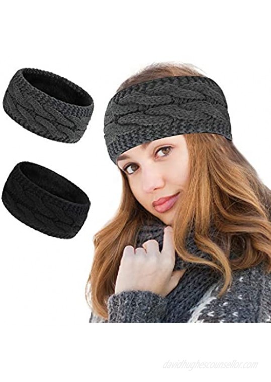 Styla Hair Thick Knit Fleece Lined Winter Headband