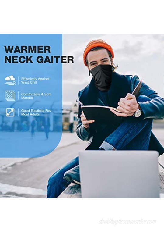 VULKIT 2 Pack Neck Gaiter Warmer Winter Cold Weather Bandana Face Warm Cover Scarf Headwear for Men or Women
