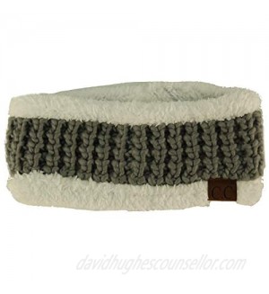 Winter CC Sherpa Polar Fleece Lined Thick Knit Headband Headwrap Hat Cap