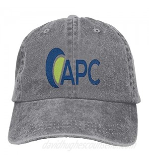 A-P-C Logo Unisex Cowboy Hat Trucker Hats Adjustable Baseball Cap Snapback Hats Peaked Cap Casquettes Hat Dad Hat Gray