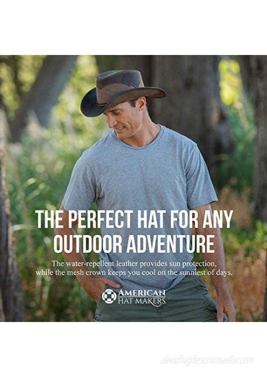 American Hat Makers Durango Leather Mesh Cowboy Hat — Handcrafted Breathable