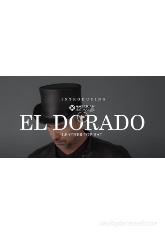 American Hat Makers El Dorado Top Hat with Eye Band — Handcrafted Genuine Leather UV Sun Protection