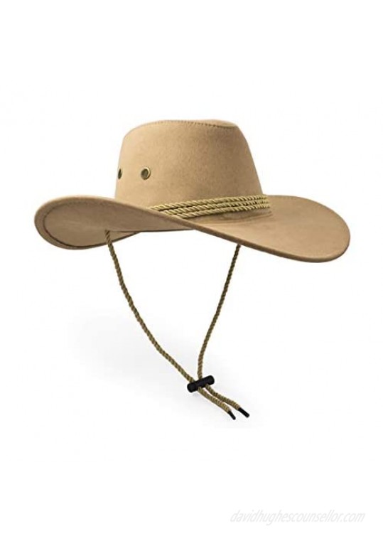 Cowboy Hat Sun Hat Faux Felt Leather Suede Travel Cap Western Hat Outdoor Sun Protect