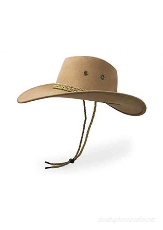Cowboy Hat Sun Hat Faux Felt Leather Suede Travel Cap Western Hat Outdoor Sun Protect