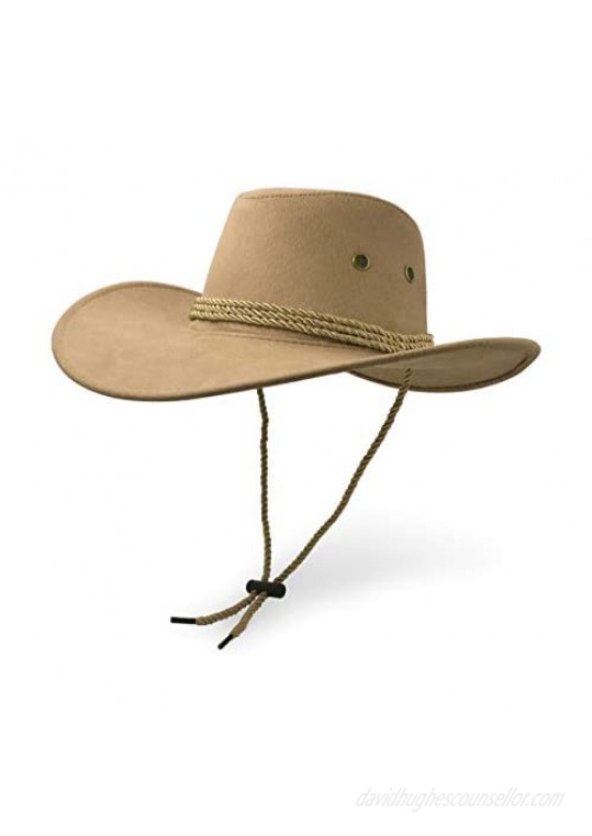 Cowboy Hat  Sun Hat Faux Felt Leather Suede Travel Cap Western Hat Outdoor Sun Protect
