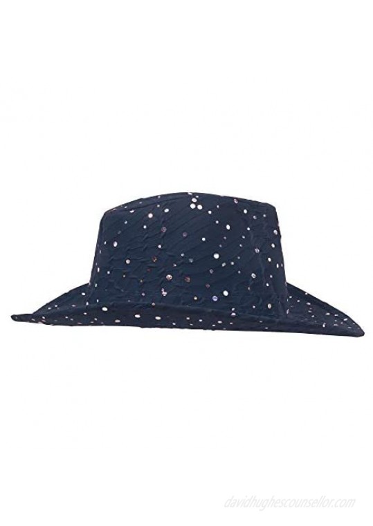 Greatlookz Fashion Glitter Sequin Trim Cowboy Hat for Ladies