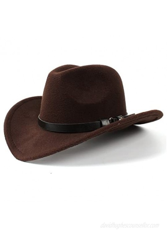 Jdon-hats  Western Cowboy Hat  Women Men Western Cowboy Hat Lady Felt Cowgirl Sombrero Caps
