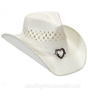Port Classic Shapeable Straw Country Cowboy Hat  Heart