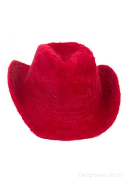 Rising Phoenix Industries Cute Furry Winter Fashion Cowgirl Hat Shapeable Angora Cowboy Hats for Women