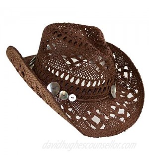 Rising Phoenix Industries Shapeable Straw Beach Cowboy Hat for Women  Country Western Cowgirl Hat with Cute Hatband