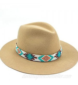 Sambboho - All Natural Soft Leather Hatbands w/Durable Hand Stitched Bead Embroidery