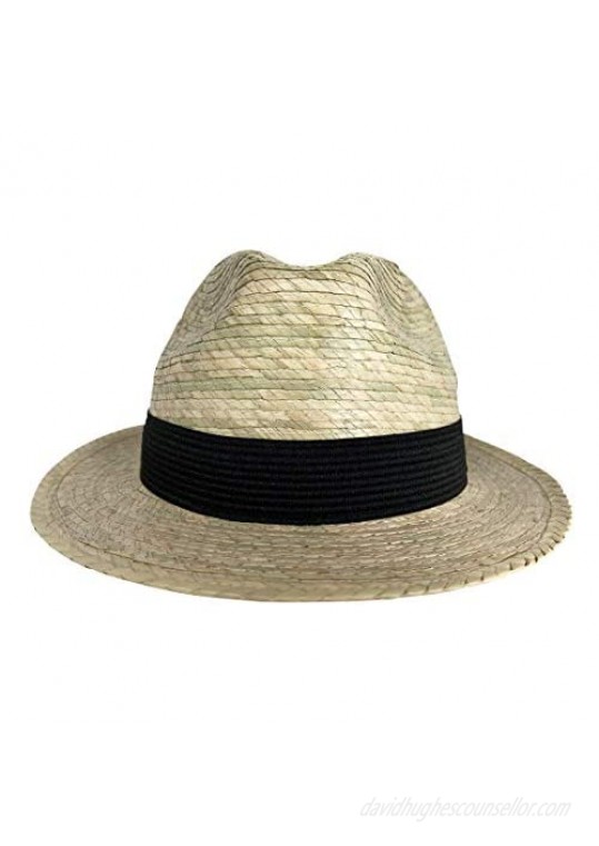 San Andreas Exports Short Brim Panama Hat Handmade from Coconut Palm Leaves