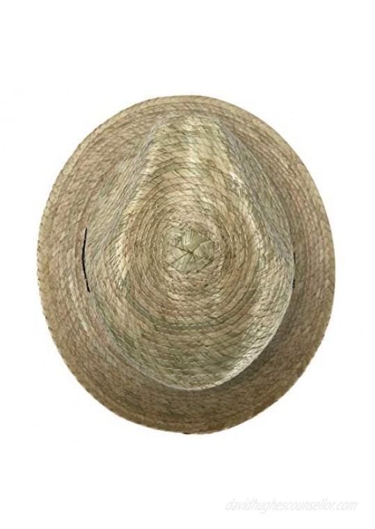 San Andreas Exports Short Brim Panama Hat Handmade from Coconut Palm Leaves