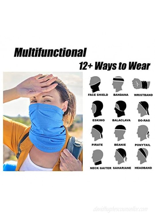 3Pcs Neck Gaiter Face Mask Cooling Breathable UV Sun Balaclava Bandana Face Scarf for Men Women Summer Fishing Running