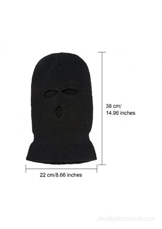 4 Pieces 3-Hole Full Face Cover Ski Mask Winter Balaclava Warm Knit Full Face Mask