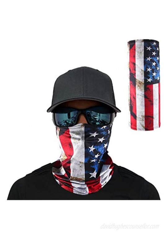 5pcs American Flag Face Mask Multipurpose Neck Gaiter Motorcycle Mask UV Protection Headwear for Men and Women