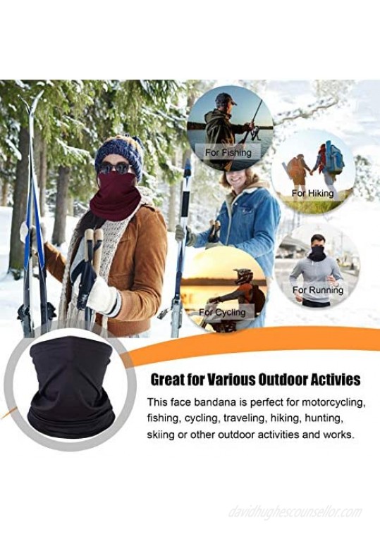 6 Pack Unisex Neck Gaiter Warmer for Men Women Winter Breathable Gators Bandana Mask Reusable Face Cover Balaclava