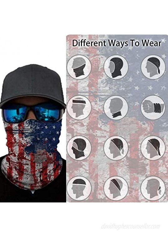 9 Pcs Neck Gaiter Face Mask Dust Wind UV Protection Scarf Sports Headwear Neck Balaclava for Men Women