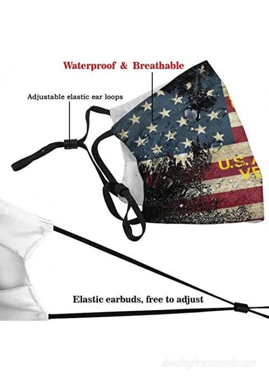 Air Force USAF Face Mask with Filters Washable Reusable Scarf Balaclava for Women Men Adult Teens