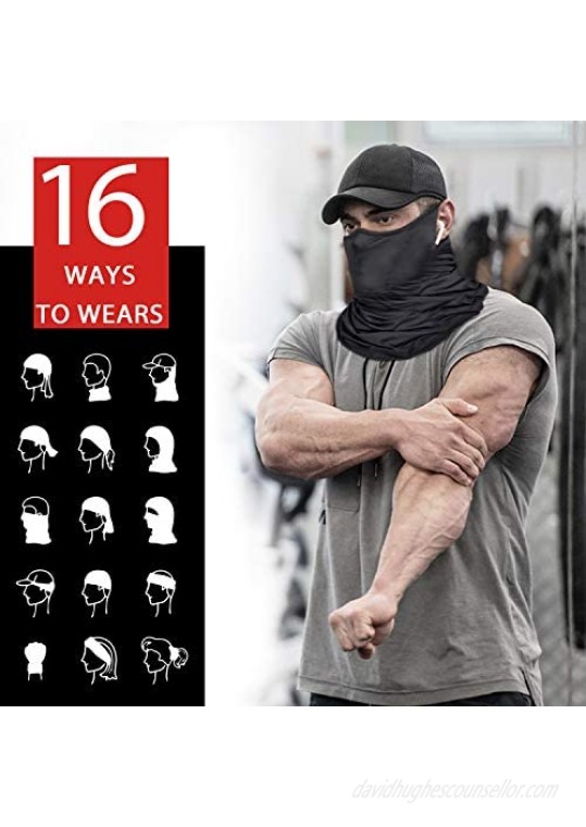 Arc-Shaped Neck Gaiter Face Mask Balaclava with Ear Loop Filter Dust Mask Scarf