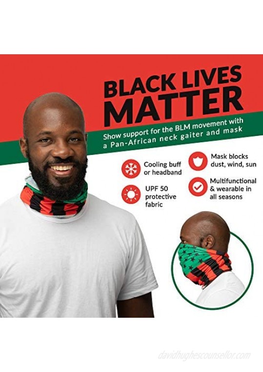 Black Lives Matter Neck Gaiter Face Mask: Juneteenth BLM Bandana Versatile Headband Cooling Bandana Scarf Sweatband Balaclava