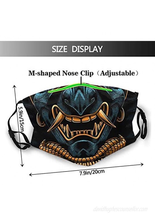 Blue Chinese Dragon-Face Mask Unisex Balaclava Mouth Cover With Filter Windproof Dustproof Adjustable Mask