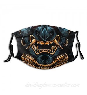 Blue Chinese Dragon-Face Mask Unisex Balaclava Mouth Cover With Filter Windproof Dustproof Adjustable Mask