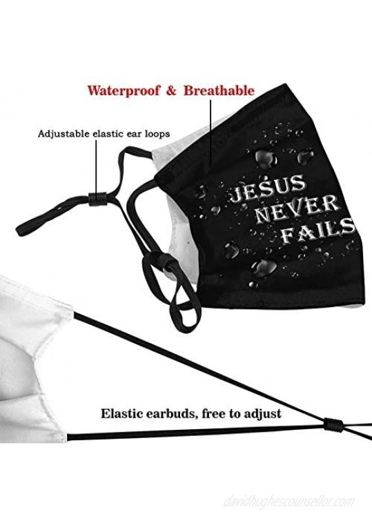 Christian Jesus-Face Mask with Filters Washable Reusable Scarf Balaclava for Women Men Adult Teens
