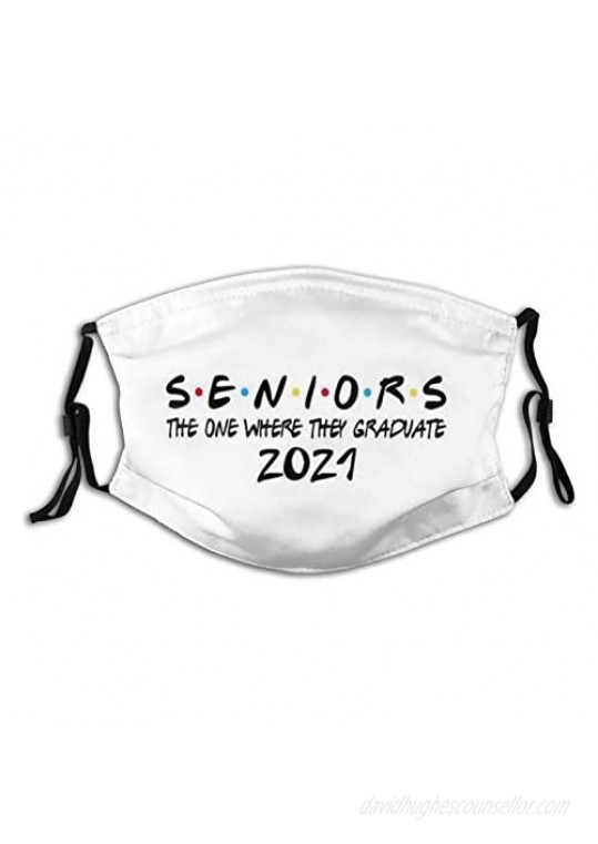 Class of 2021 Face Mask Graduation Mask Senior Mask Balaclava Banana with 2 Filter for Men Women Washable
