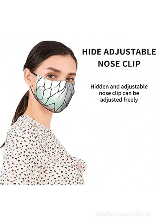 Demon Slayer Shinobu Kocho Men Womens Face Mask Filter Washable Dust-Proof Face Cover Balaclava Reusable