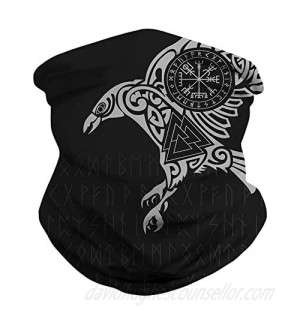 DUOLIFU Cool Skull Face Bandanas Sports & Casual Headwear Viking Print Neck Gaiter  Headwrap  Balaclava  Helmet Liner