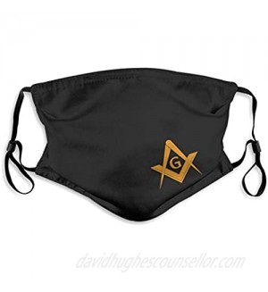 EduiKer Masonic Freemasonry Freemason G Mask Adult Black Washable Reusable