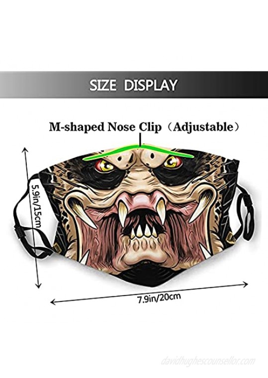 Ewwoe Reusable Face Cover Washable Balaclava Bandanas Adjustable Alien Monsters Mouth Coverings for Men Women Adults