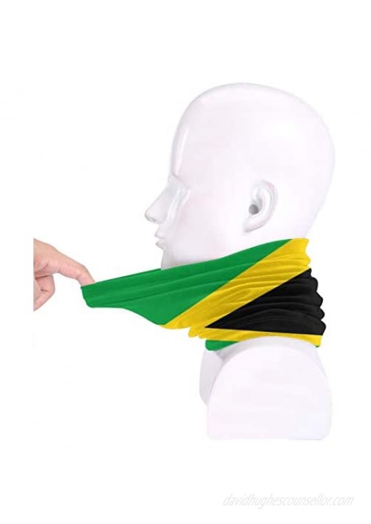 Face Mask Balaclava Half Bandanna Jamaican Flag Outdoor Magic Bandana Neck Gaiter Head Wrap Headband Scarf Face Mask Ultra Soft Elastic Handscarf Black