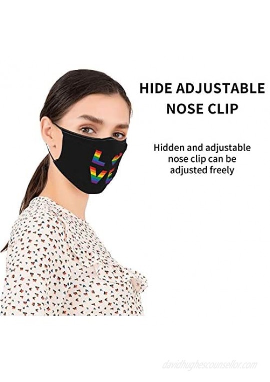 Lgbt Face Mask With Filter Pocket Reusable Breathable Adjustable Anti-Dust Wind Sun-Proof Fashion Balaclava For Women Men