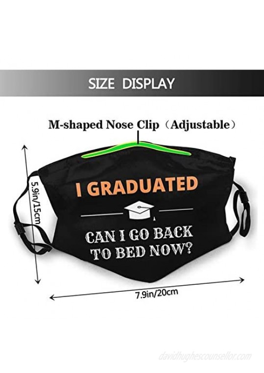 mixozo Senior 2021 Graduation Class Face Mask Scarf Washable Adjustable Balaclava With Filters For Adult&Teens