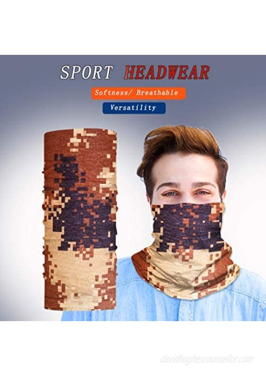 Neck Gaiter Sun UV Protection Face Mask Scarf Bandana Headwear Headband for Hunting Running Fishing Hiking Motorcycling