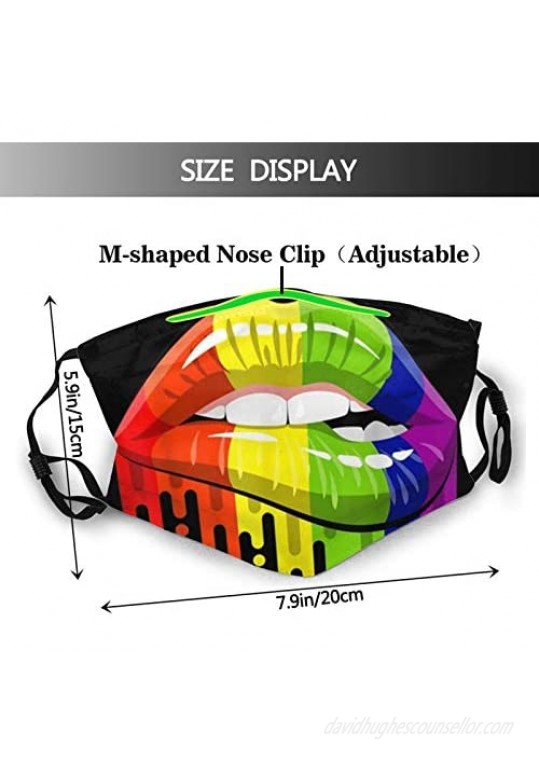 Rainbow LGBT Gay Pride Face Mask for Adults with 2 Filters Breathable Washable Reusable Balaclava