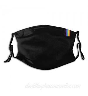 Rainbow LGBT Gay Pride Face Mask with 2 Filters Washable Balaclava for Women Men