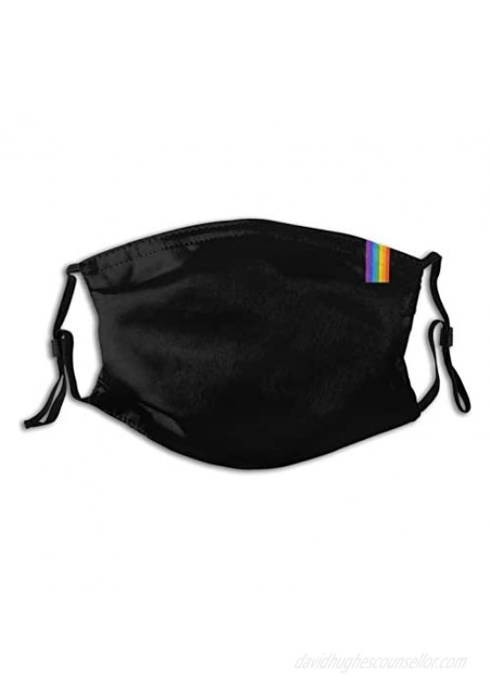 Rainbow LGBT Gay Pride Face Mask with 2 Filters Washable Balaclava for Women Men