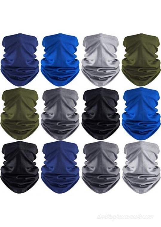 SATINIOR 12 Pieces Summer Neck Gaiter Sun Protection Neck Gaiter Scarf UV Protection Balaclava Face Clothing for Outdoor Use