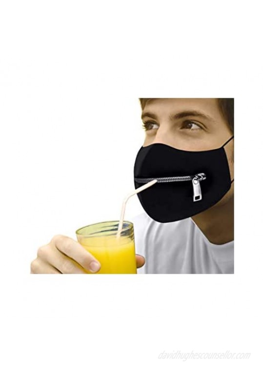 Sip and Zip Face Mask with Zipper Mouth – Anti-Dust Cycle  Bike Face Mask Covering