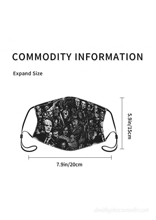 Skyteelor Adjustable Adult Cloth Face Cover Reusable Anti-Dust Headwear with Carbon Filters