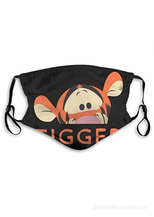 The Pooh Peek A Boo Tigger Face Cover Headscarf Outdoor Seamless Reusable Scarf M Black