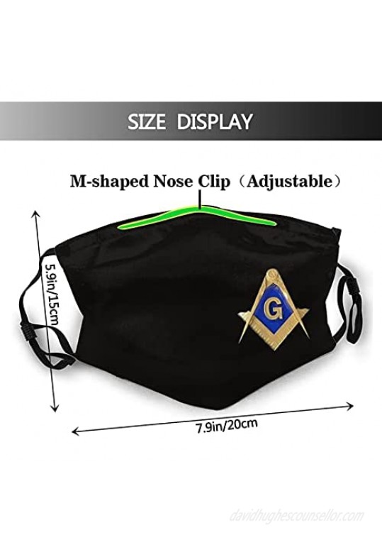 USA American Flag Masonic Face Mask Breathable Reusable Scarf Anti Dust Bandanas Outdoor Sport Unisex with 2 Filter
