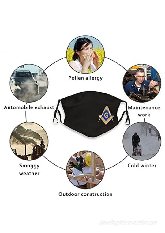 USA American Flag Masonic Face Mask Breathable Reusable Scarf Anti Dust Bandanas Outdoor Sport Unisex with 2 Filter