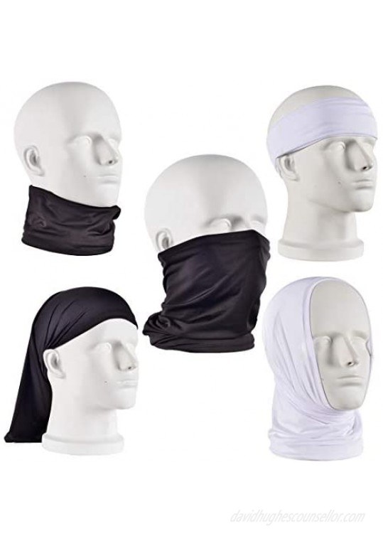 UV Face Cover Neck Gaiter Mask Dust Protection Magic Scarf Wind Bandana Balaclava for Summer Running Fishing Biking 4 Pieces