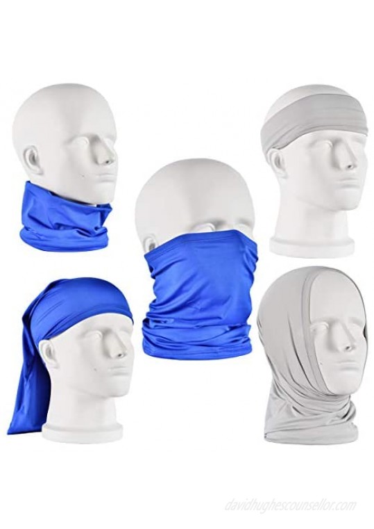 UV Face Cover Neck Gaiter Mask Dust Protection Magic Scarf Wind Bandana Balaclava for Summer Running Fishing Biking 4 Pieces